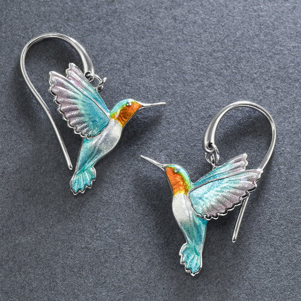 Hummingbird Drops In French Enamel
