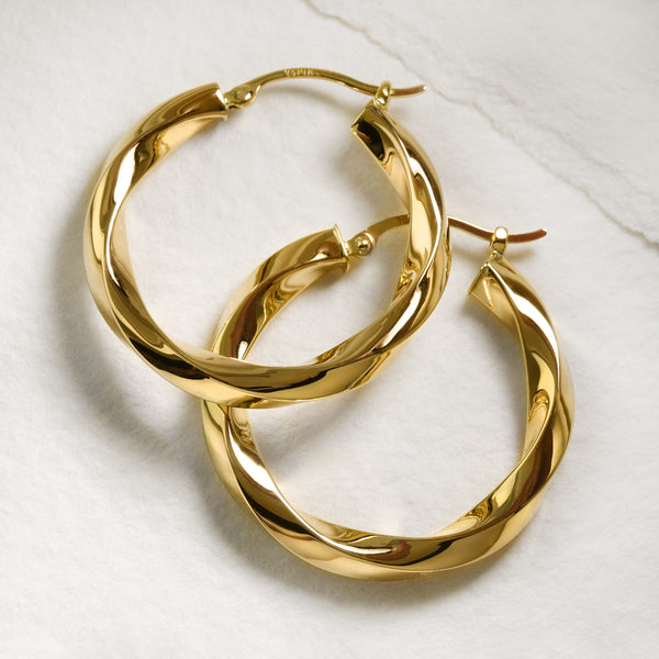 Twisty Gold Hoops