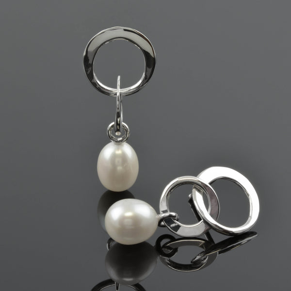 Handmade "Double Circle" Earrings With Pearls - Plante Jewelers