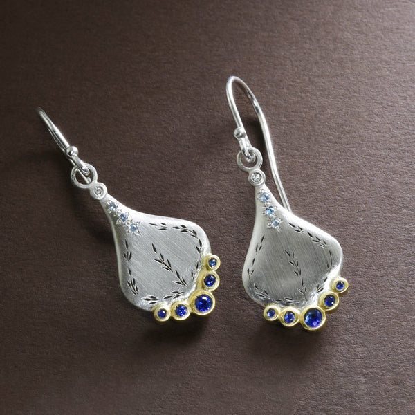 Handmade "Secret Garden" Earrings With Colorful Gems