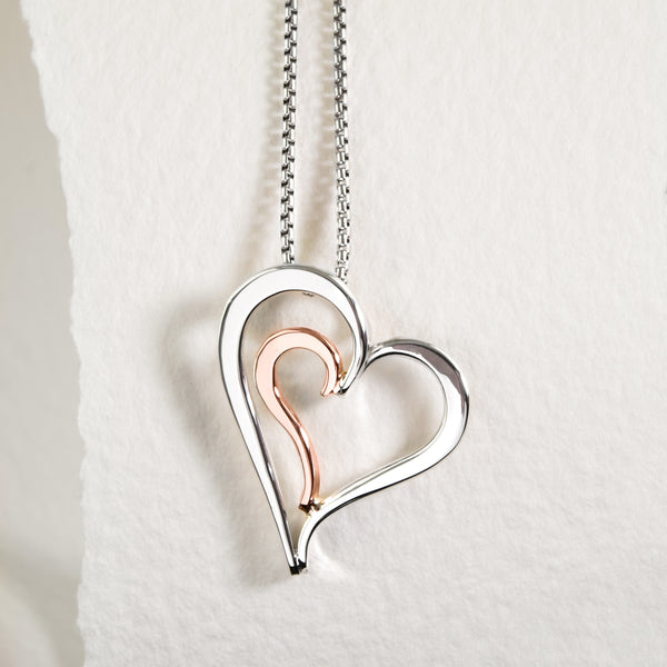 Handmade Nesting Hearts Pendant