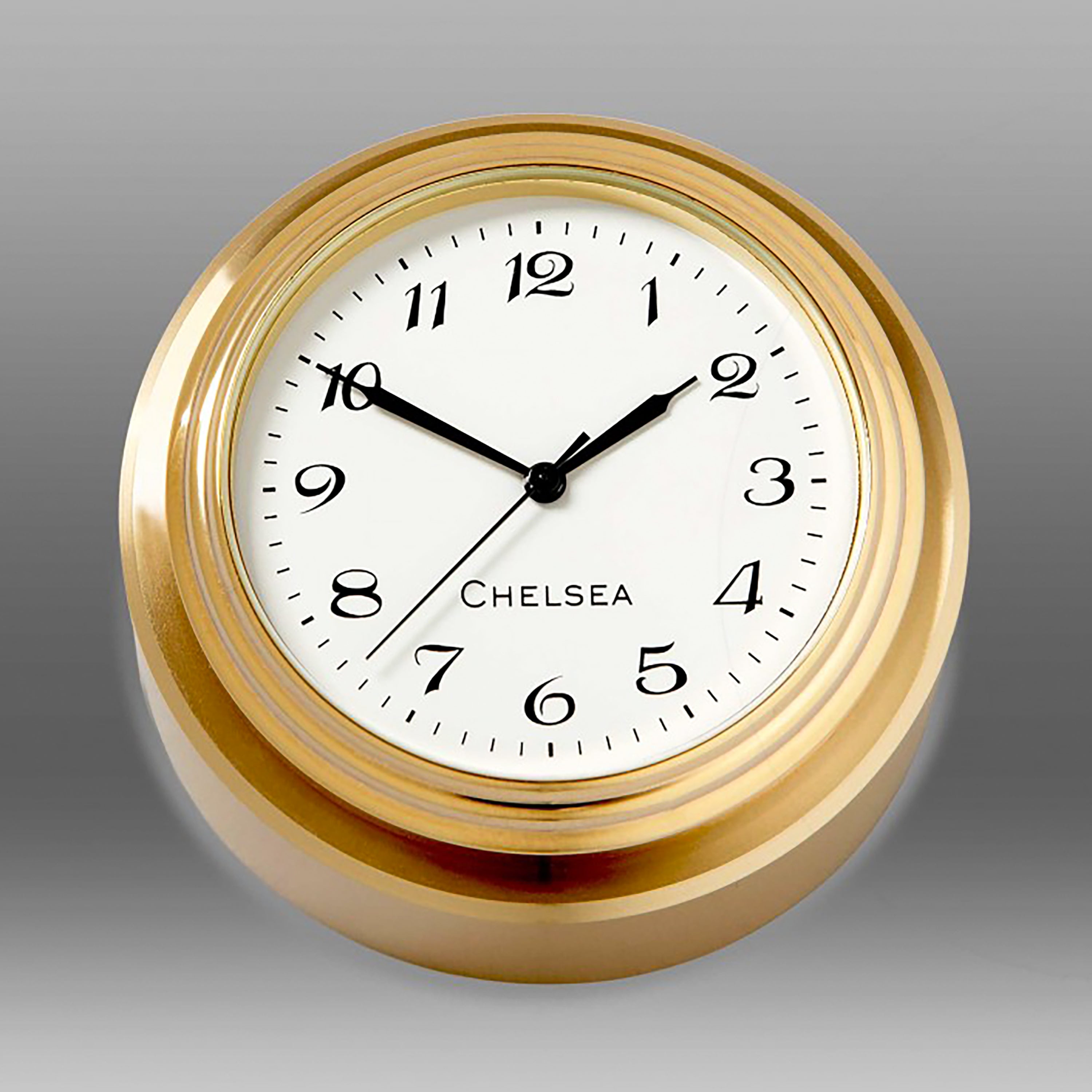 Wall Clock Charm staal wit W goud Battons Small Wall Clock Charm staal wit W goud Battons Small