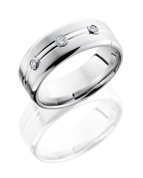 Lashbrook Cobalt Chrome 3-Diamond Band