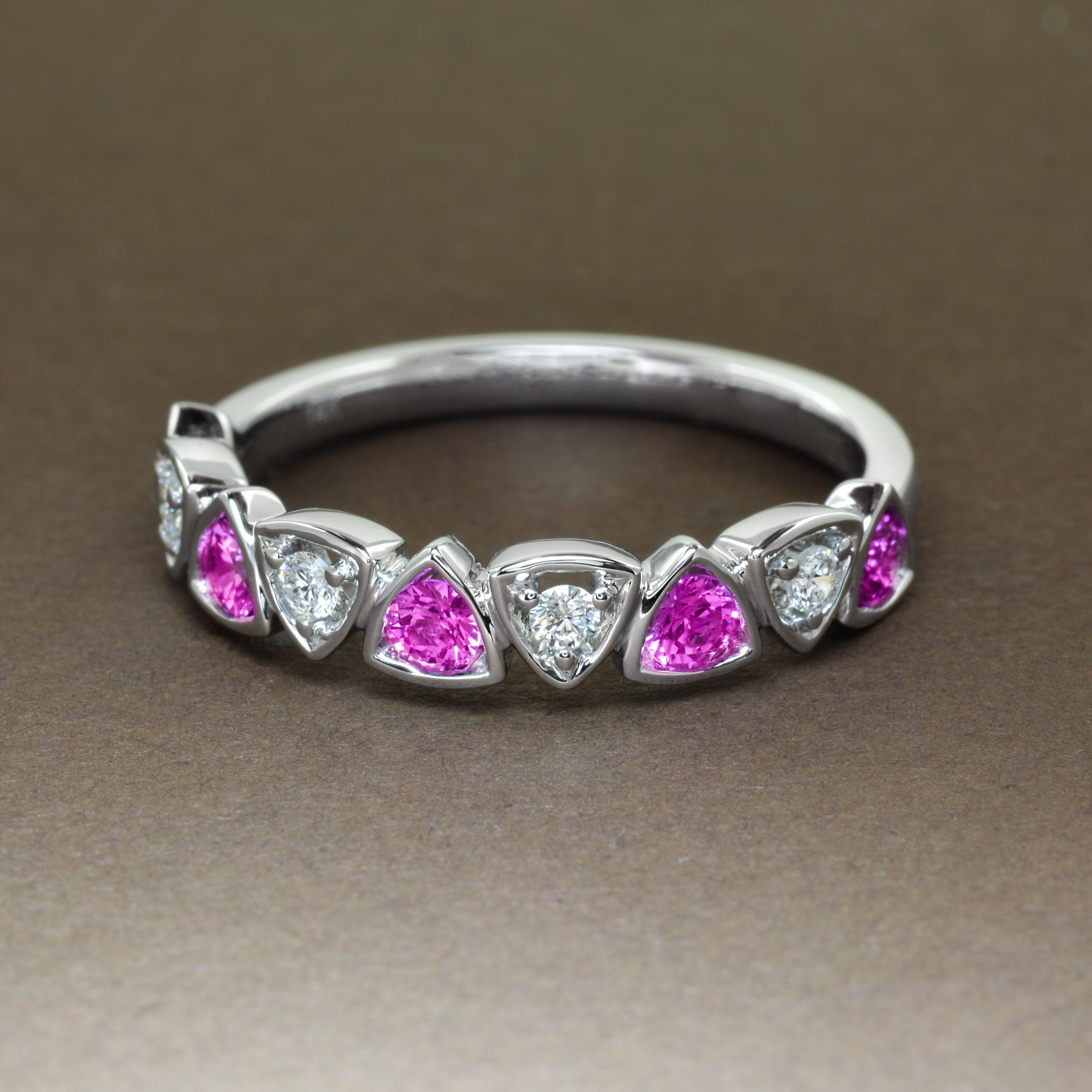 925 Round Brilliant Cut 5 Carat Moissanite Ring Pink Moissanite Ring  Classic 6 Prong Gemstone Wedding Ring