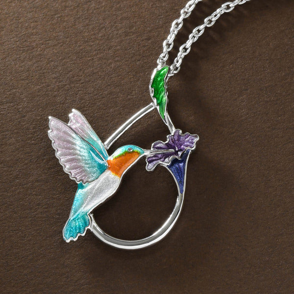 Enamel Hummingbird Pendant