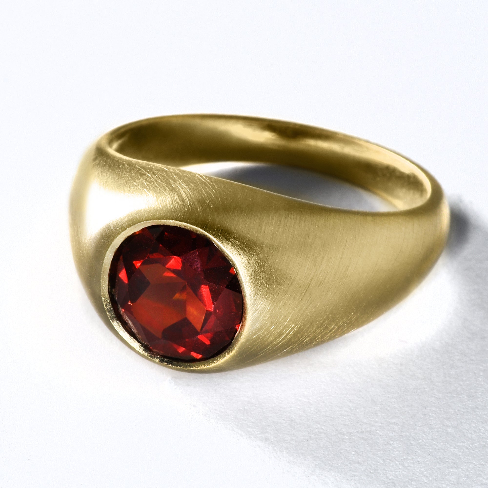 LMDPRAJAPATIS 9.25 Carat Natural Garnet Gold Adjustable Ring - Statement Gemstone Jewelry For Men & Women