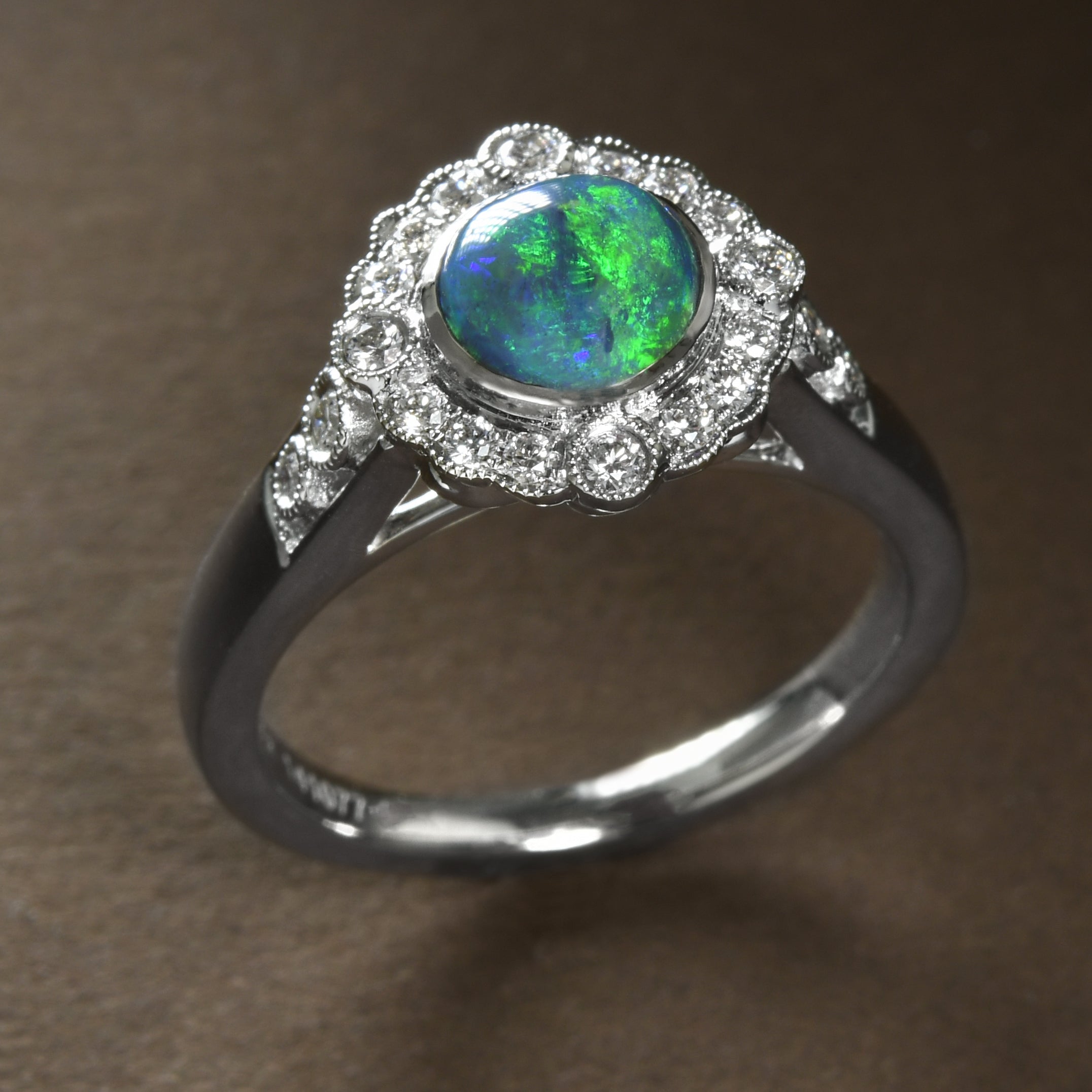 Enchanted tree black best sale gold opal ring